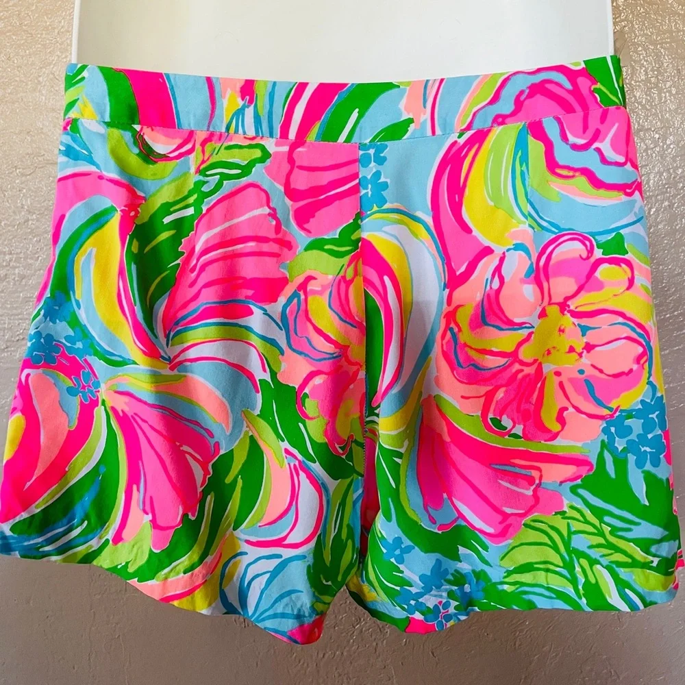 Lilly Pulitzer Bright Pink Multicolor Floral Print Shorts